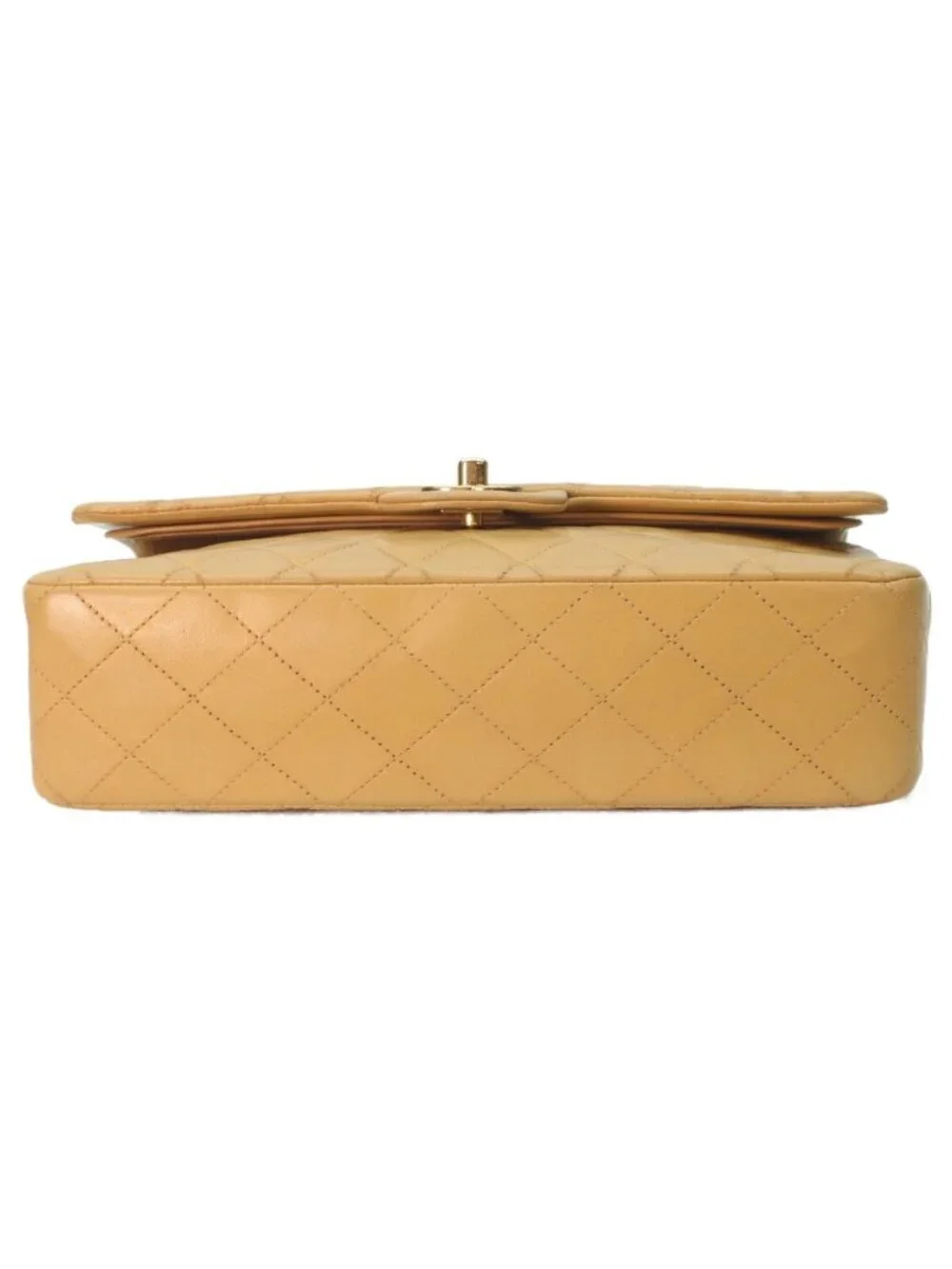 Chanel Beige Lamb Gold Quilted 25 Shoulder Bag